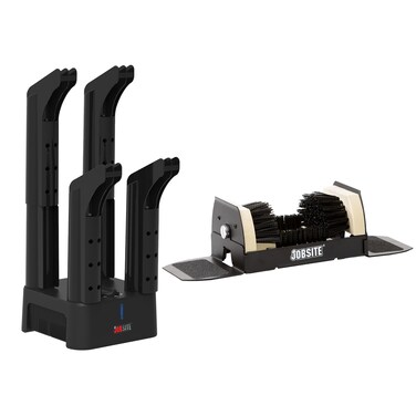 JobSite Mighty Dry Boot Dryer with Heavy Duty Boot Scraper - Boots Dryer with Heat Blower Fan - Fast Glove &amp; Shoe Dryer - Helps Reduce Odor