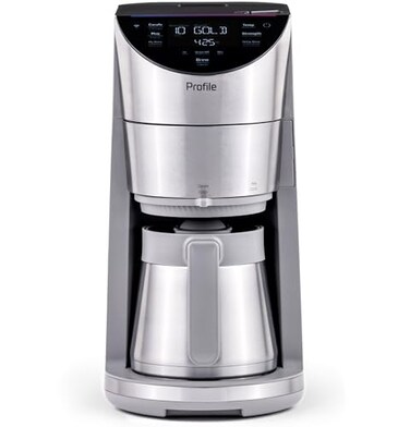 GE Profile Smart Grind &amp; Brew Coffee Maker w/Podless Single Serve, 90oz Water Reservoir, 10 Cup Thermal Carafe, Voice Control, Adjustable Burr Grinder, SCA Certified, Barista-Quality, Stainless Steel