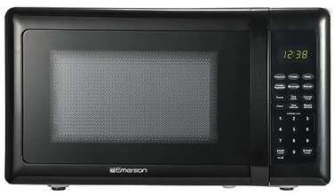 Emerson MW7302B Compact Countertop Microwave Oven with Touch Control, LED Display, 700W, 10 Power Levels, 6 Auto Menus, Glass Turntable and Child Safe Lock, 0.7 Cu., Ft. Black