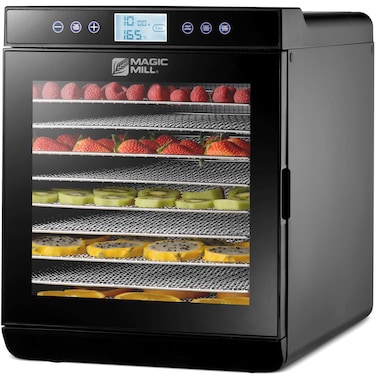 Magic Mill Food Dehydrator Machine (10 Stainless Steel Trays) Digital Adjustable Timer   Temperature Control   Keep Warm Function   Dryer for Jerky, Herb, Meat, Beef, Fruit and To Dry Vegetables