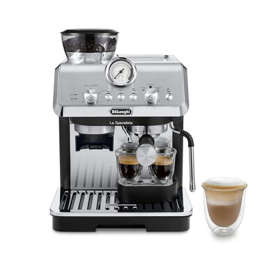 De'Longhi La Specialista Espresso Machine with Grinder, Milk Frother, 1450W, Barista Kit - Bean to Cup Coffee &amp; Cappuccino Maker,Stainless Steel, Black
