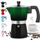 Zulay Kitchen Stovetop Espresso Maker - Moka Pot 6 Espresso Cups - Percolator Coffee Maker for Classic Cuban &amp; Italian Style Espresso - Portable Coffee Maker for Camping &amp; Travel - (Green/Black)