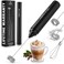 Zulay Froth N Go Milk Frother Rechargeable - 3-in-1 Frother Wand With Case &amp; USB-C Charger - Comes With 3 Whisk Attachments for Latte, Cappuccino, Matcha, Protein Shakes - Black
