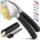 Zulay Comfort Grip Garlic Press - Garlic Mincer Tool - Garlic Crusher - Garlic Press Mincer Rust Proof, with Soft Ergonomic Handle, Easy Clean Set with Peeler and Brush
