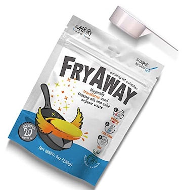FryAway Super Fry Cooking Oil Solidifier, As Seen on Shark Tank, Solidifies 24 Cups of Oil - Plant-Based Powder, Fry Oil Away for Mess-Free Cleanup and Disposal - Easy to Use, Made in the USA, Kosher