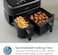 Philips 3000 Series Dual Basket Air Fryer, Black, NA350/00 (8 In 1 Functions, 9.5 Quarts, 2 Drawers, Auto-Sync Cooking Time, 90% Less Fat, Rapid Air Technology, HomeID Recipe App, Dishwasher Safe)