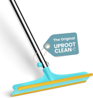 Uproot Cleaner Xtra Pet Hair Removal Broom: Reusable Carpet Rake with Telescopic 60" Handle - As Powerful as Uproot Cleaner Pro Pet Hair Remover, but Made for Carpets, Curtains, &amp; Hard-to-Reach Places