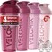 VELOMIX -4 PACK- 28 oz Shaker Cups for Protein Shakes - 4x Wire Whisk   Leak Proof Protein Shaker Bottles for Protein Mixes   Protein Shaker Bottle Pack   Mixer for Protein Shakes (Burgundy Frost)
