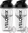 VELOMIX -2 Pack- 28 oz Protein Shaker Bottles for Protein Mixes - 2x Wire Whisk   Leak Proof Shaker Cups for Protein Shakes   Protein Shaker Bottle Pack   Shakers for Protein Shakes - 2xTransparent