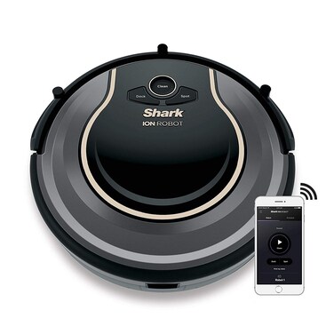 SHARK ION Robot Vacuum R75 WiFi-Connected, Voice Control Dual-Action Robotic Vacuum Carpet and Hard Floor Cleaner, Works with Alexa (RV750), Smoke