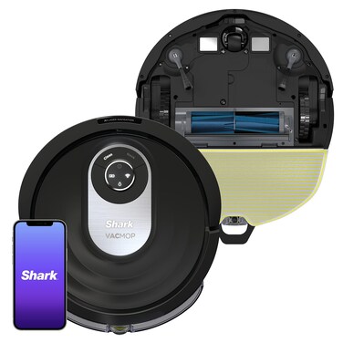Shark AI Robot Vacuum &amp; Mop with Self-Cleaning Brushroll for Floors, Carpet Black/Silver (RV2001WD) With LiDAR Navigation