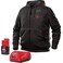 Milwaukee Heated Hoodie KIT M12 12V Lithium-Ion Front and Back Heat Zones (Small, Black)