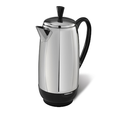 Farberware 12 Cup Electric Coffee Percolator, Coffee Maker with Stainless Steel Basket, Automatic Keep Warm, No-Drip Spout