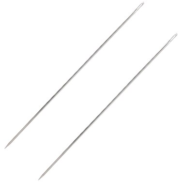 2 PCS Professional Upholstery Needle, 12'' Long Sewing Needles, Large Eye Hand Sewing Needles, with Needle Storage Tube, for Home Upholstery, Carpet, Leather, Canvas Repair Stitching