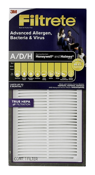 Filtrete Advanced Allergen, Bacteria &amp; Virus True HEPA Air Purifier Filter, FAPF-HM-K, 1 Pack