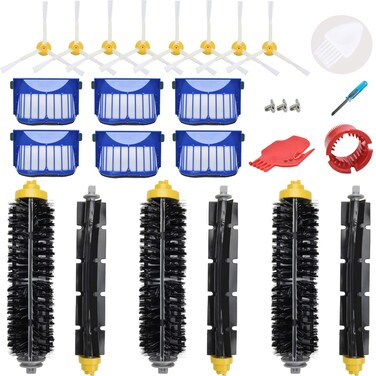 LOVECO Replacement Parts Kit for iRobot Roomba 675 645 655 671 677 Robotics,6 Filter,8 Side Brush,3 Bristle and Flexible Beater Brush