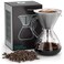 Coffee Gator Pour Over Coffee Maker - 27 oz Paperless, Portable, Drip Coffee Brewer Pour Over Set w/Glass Carafe &amp; Stainless-Steel Mesh Filter, 800ml Clear