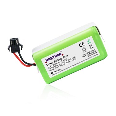NASTIMA 14.4V 2600mAh Li-ion Battery Replacement Compatible with Tesvor X500, Eufy Robovac 11S 11S MAX 12 15C 15C MAX 25C 30C G10 Hybrid, Goovi F007C D380 D382 and Ecovacs Deebot N79 N79S DN622