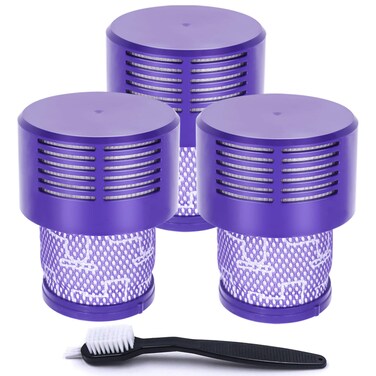 UPGRADED VERSION 3 PACK HEPA Replacement V10 Filters Compatible with V10 Cyclone series, V10 Absolute, V10 Animal, V10 Total Clean, V10 Motorhead, SV12, Part No. 969082-01, Washable and Reusable