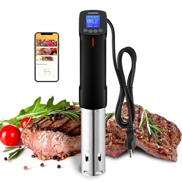 Inkbird WIFI Sous Vide Machine ISV-100W, 1000 Watts Sous-Vide Cooker Immersion Circulator with 14 Preset Recipes on APP &amp; Calibration Function, Thermal Immersion, Fast-Heating with Timer  Best Gift