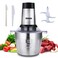 Qinkada Food Processor, 500W Powerful Meat Grinder, 14Cup Stainless Steel Bowl, 3 Speed Modes 4 Bi-Level Blades for Onion, Meat, Nuts, Fruit, Garlic, Vegetable, Baby Food