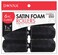 DONNA Silky Satin Foam Rollers 1.25"(D) 6PCS XL Hair Styling Heatless Curlers and Clips for Hairdressing BLACK