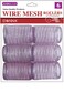 DONNA Wire Mesh Rollers 1.75"(D) JUMBO 6PCS Foam Hair Rollers Hair Curlers Hair Clips for Hairdressing Styling Heatless Hair Curler PURPLE