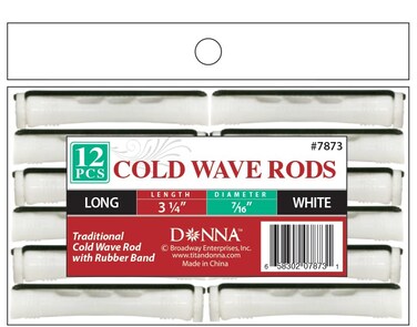 DONNA Cold Wave Rods 3.25"(L), 7/16"(D) LONG 12PCS Rollers Foam Hair Rollers Hair Curlers Hair Clips for Hairdressing Styling Heatless Hair Curler WHITE