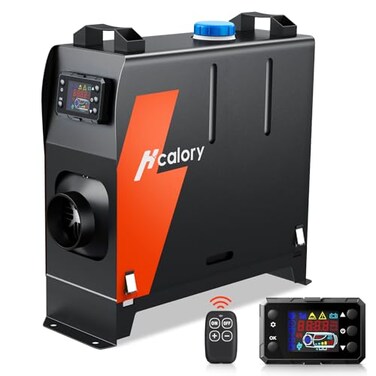 HCALORY 12V 8KW Diesel Air Heater Station-SE All-in-one with Remote Control and LCD Monitor,Parking Diesel Heaters Portable and Convenient Integrated for Car Trucks Boat Bus RV and Trailer Black