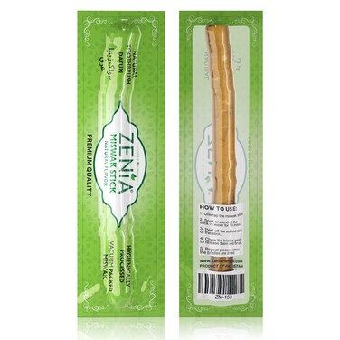 Zenia Sewak Natural Miswak Toothbrush - Vacuum Sealed Natural Flavor Traditional Peelu Toothbrush Stick - for Healthy Gums, Teeth, and Fresher Breath (Pack of 3)