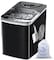 Ice Makers Countertop, Self-Cleaning Function, Portable Electric Ice Cube Maker Machine, 9 Pellet Ice Ready in 6 Mins, 26lbs 24Hrs with Ice Bags and Scoop Basket for Home Bar Camping RV(Black)