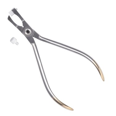 Orthodontic Band Removing Plier, Molar Band Remover Forceps with White Removable Cap, Used for Bracket, Bands, Wire, Banded Device Removal - Dental Surgical Tools Instrument Bracket