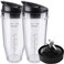 Ninja Blender Cups Replacement Parts 5-Piece Set: 2 x 24oz Cups with Lids &amp; 7-Fins Blade, Fits Nutri Ninja BN401 BN751 BN801 BL450 BL480 BL640 NN100