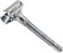 G.B.S Men's Heavy Duty Long Handle Safety Razor All Chrome Construction, Diamond Pattern, 3 Piece Closed Tooth Design, Comes with Free 10 Blades
