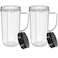 2 Pack Magic Bullet Blender Cups Tall 22oz Cup with Flip Top To-Go Lid Replacement Part Cup Mug with Handle Compatible with 250w MB1001 Magic Bullet Mugs &amp; Cups Blender Milk Juicer Mixer Accessories