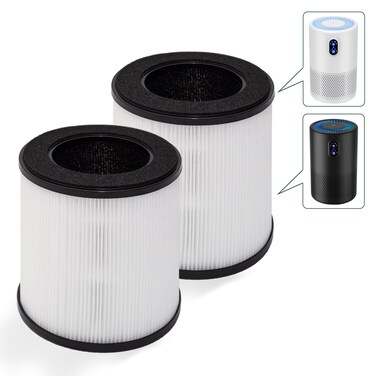 Lhari B-D02L H13 True HEPA Filter Replacement, Compatible with MOOKA B-D02L and KOIOS B-D02L Air Purifier &amp; VEWIOR B-D02U Air Purifier, 3-in-1 H13 True HEPA Filter Set, 2-Pack