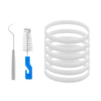 6 Pack Rubber Gaskets Replacement Seal 3.94 inch for Nutri Ninja Blender Replacement Parts 7 Fins Blade White O-Ring for Ninja Auto-iQ Pro Extractor BL456-30 BL480D BL682 BL681A CT680 BL487T