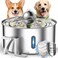 Dog Water Fountain,7L/1.8Gal/236oz Stainless Steel Dog Water Bowl Dispenser,Auto Pet Water Fountain with Spherical Fountain Spout,Ultra-Quiet Pump,5-Layer Filtered Water Fountain for Large Dogs