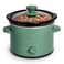 COOK WITH COLOR 2QT Mini Electric Round Slow Cooker - Adjustable Settings, Removable Stoneware Pot, Tempered Glass Lid, Dishwasher Safe, Cool-Touch Side Handles, Dark Sage