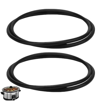 (2 Pack) IWIWE Lid Latch Strap Rubber Band 6,7,8 Quart Compatible with Hamilton Beach Crock Pot Slow Cooker WHT Reliable Silicone Reusable Universal Lid Strap Black