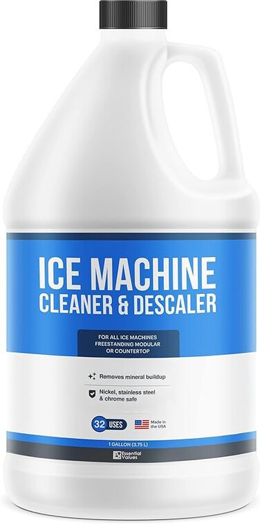 Essential Values 32 uses Ice Machine Cleaner (Gallon / 3.78), Descaler   Ice Maker Cleaner Compatible with: Whirlpool 4396808, Manitowac, Ice-O-Matic, Scotsman, Follett &amp; More!