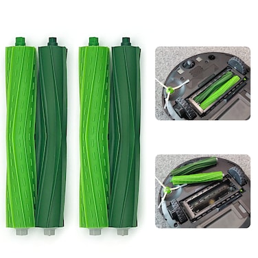 2 Set Replacement Rubber Brushes for robot roomb e i and j Series i3 i3+ i6+ i7 i7+ i8+ Plus E5 E6 E7 j7 (7150) j7+ (7550)