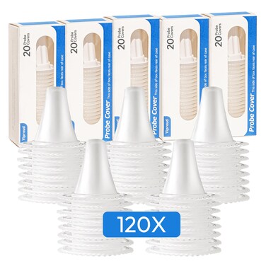120X Ear Thermometer Probe Covers, for All Braun Thermometer Ear Covers, Lens Filters, Refill Caps, 0% BPA Disposable Covers