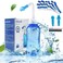 Waterpulse Neti Pot Sinus Rinsing,Nasal Wash Bottle Sinus Rinsing Bottle Cleaner Pressure Irrigation Neti-Pot with Sticker Thermometer for Adult &amp; Kid (300ml with 30 Nasal Wash Salt Packets,Blue)