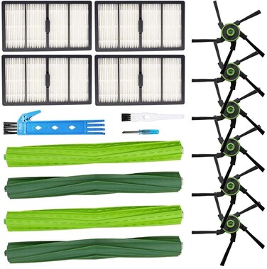 Theresa Hay Replacement Parts Fit for iRobot Roomba s9 (9150) s9+ s9 Plus (9550) s Series Wi-Fi Connected Robot Vacuum Kits (2 Rubber Brushes, 4 Filters, 6 Side Brushes)