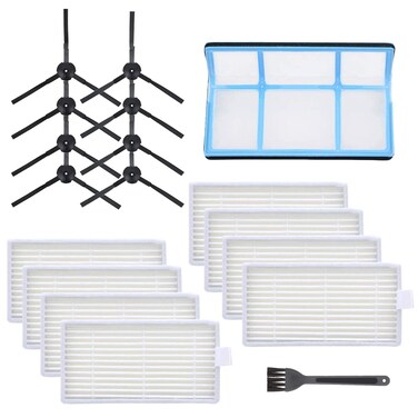 Smilyan Replacement Parts for ILIFE V3 V3s V5 V5s Pro Robotic Vacuum Cleaner, Accessories Kit Includes Primary Filter &amp; Side Brushes &amp; 8 Robot Vacuum Cleaner Filters (1+8+8)