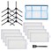 Smilyan Replacement Parts for ILIFE V3 V3s V5 V5s Pro Robotic Vacuum Cleaner, Accessories Kit Includes Primary Filter &amp; Side Brushes &amp; 8 Robot Vacuum Cleaner Filters (1+8+8)