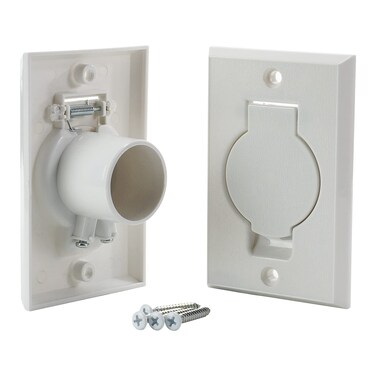 Standard Central Vacuum Wall Plate Inlet Valve Cover, for Beam Central Vac Installation Parts, Nutone Vacuum Wall Plate, White Round Door - 2 Pack