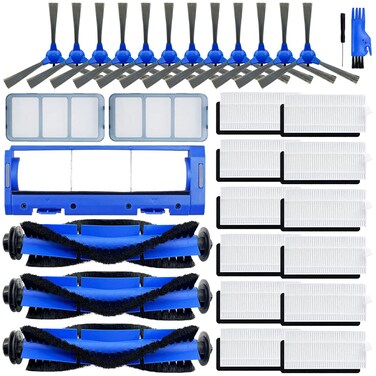 RoboVac 11S Replacement Part Compatible for Eufy RoboVac 11S, 15C, 30, 30C, 12, 35C, 25C, 15T Robotic Vacuums, 3 Rolling Brushes, 12 Filter Sets, 12 Side Brushes, 1 Rolling Brush Guard, 2 Pre Filters