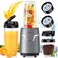 LAMPICK Smoothie Blender, 1100W Personal Blender for Shakes and Smoothies, Blenders and Grinder Combo for Kitchen with 2*27 Oz To-Go Cup &amp; 10 Oz Grinding Cup for Protein Shake, Baby Food, Frozen Drink